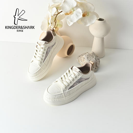 经典鲨2026年春季专柜新品男士潮流透气平底休闲鞋板鞋KF27-613011 商品图1