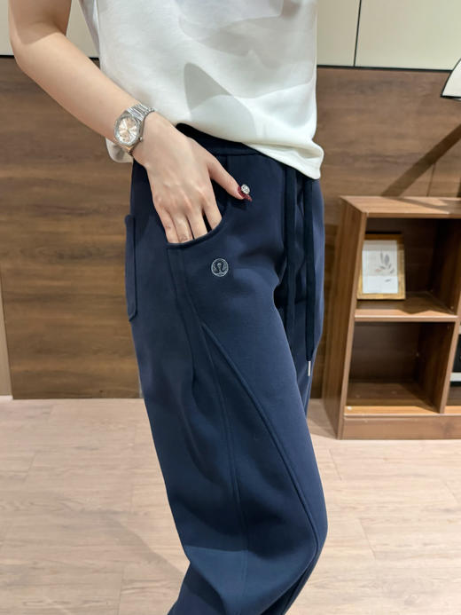 春夏纯棉卫裤Lulu松紧腰小坠子弯刀裤 商品图11