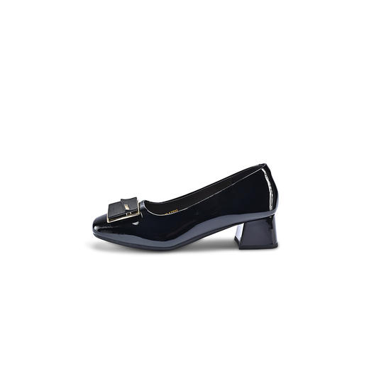 经典鲨2026年春专柜新品时尚方头简约中粗跟气质通勤单鞋女KW163-617021 商品图4