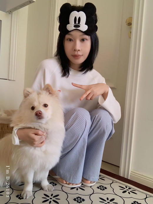 可家居可外穿~小马格子遛弯衣 纯色小马刺绣T+格子裤 懒人休闲套装 随性休闲百搭 商品图3