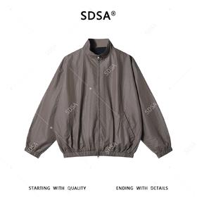 SDSA男装2026新款高贵轻奢美式复古简约纯色拉链立领夹克外套百搭