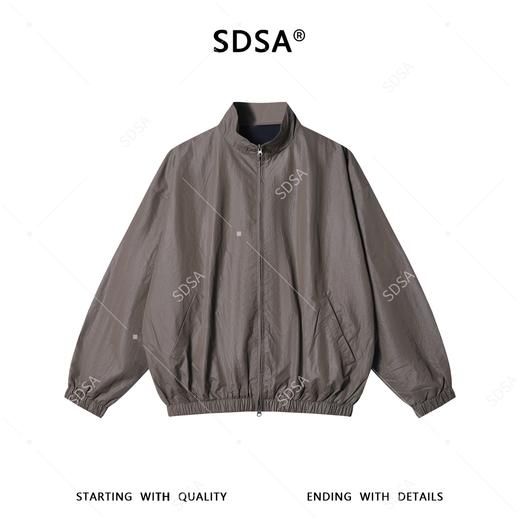 SDSA男装2026新款高贵轻奢美式复古简约纯色拉链立领夹克外套百搭 商品图0