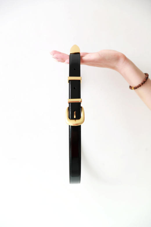 时髦又好看，订单出口法国。复古黄铜五金牛皮革腰带皮带E030788 商品图4