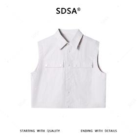 SDSA男装2026新款高贵轻奢时尚简约纯色马甲按扣翻领设计百搭休闲
