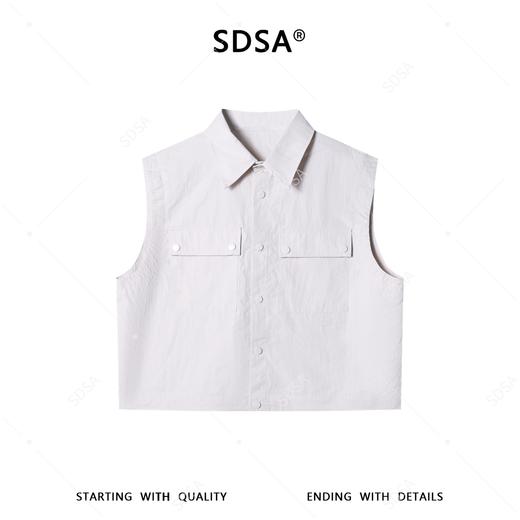 SDSA男装2026新款高贵轻奢时尚简约纯色马甲按扣翻领设计百搭休闲 商品图0