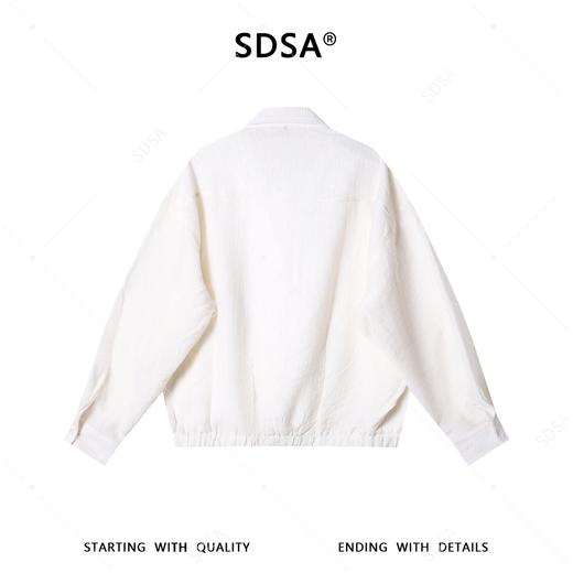 SDSA男装2026新款高贵轻奢韩版简约纯色暗纹褶皱衬衫百搭衬衣外套 商品图4