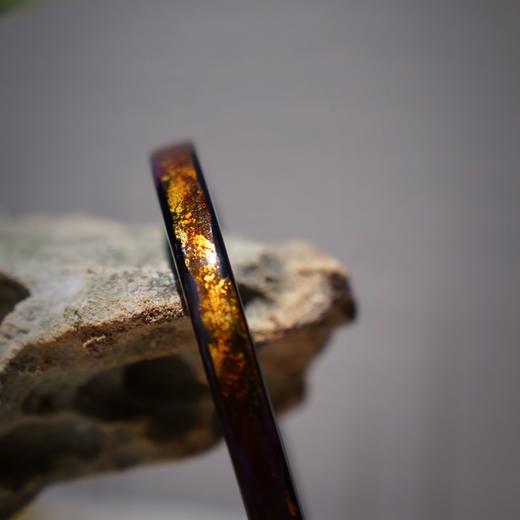 【紫韵金晖大漆手镯】方镯特细6mm、金箔、非遗手作漆器、新年礼品镯 商品图8