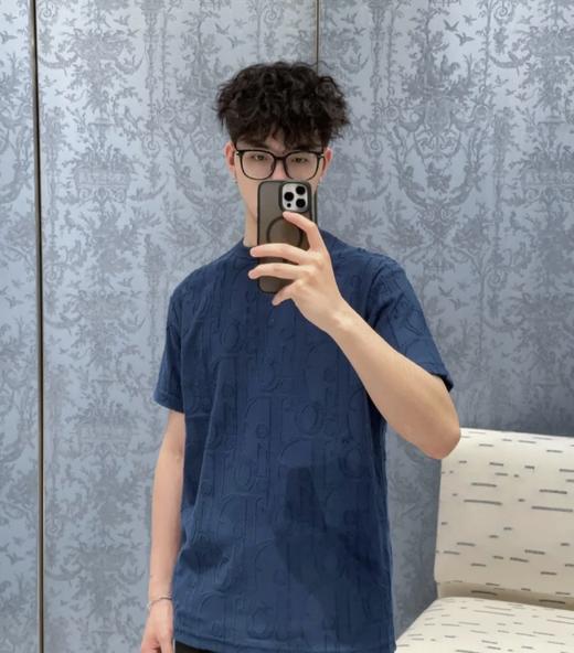 迪奥 25SS Oblique提花短袖T恤 男女同款 蓝色（DY） 商品图1