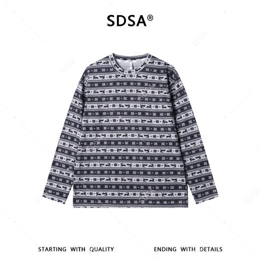 26T44SDSA男装2026新款高贵轻奢韩版简约撞色趣味条纹长袖T恤百搭宽松 商品图1