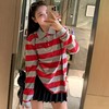 缪系~26早春复古撞色条纹胸前字母徽标口袋翻领polo，宽条男女色织双纱面料纯棉长袖 商品缩略图0