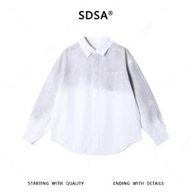 SDSA男装2026新款高贵轻奢韩版简约扎染纽扣长袖衬衫休闲百搭衬衣