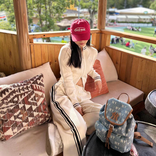 MLB 牛仔满印老花双肩包男女同款情侣款BKM06 商品图1