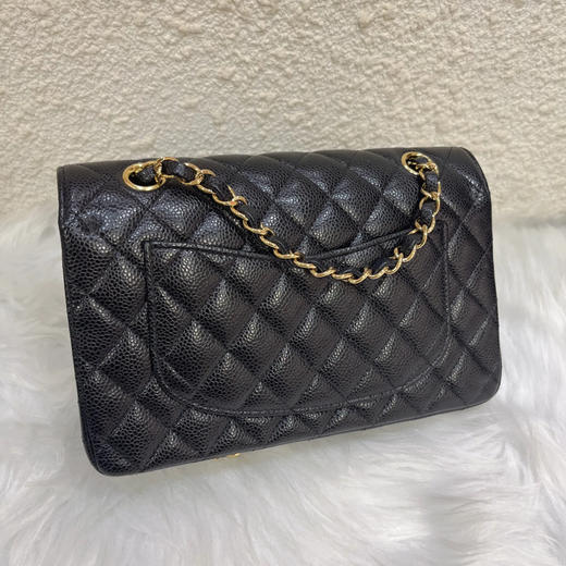 Chanel CF 小号 黑金 荔枝纹牛皮 单肩包 商品图1