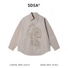 SDSA男装2026新款高贵轻奢简约抽象人脸印花按扣衬衫百搭高级感 商品缩略图0