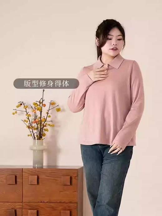 【群内福利】POLO领套头衫，云卷云舒秋女大码女装百搭显瘦羊毛羊绒两色套头衫 商品图2