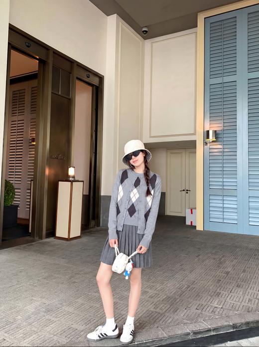 <曾小咸推荐>3.11现货秒杀 ！微信超特价！韩系菱形毛织开衫 日常159.99 立减80 秒杀79.99！！灰色针织短袖秒杀59.99！ 商品图9