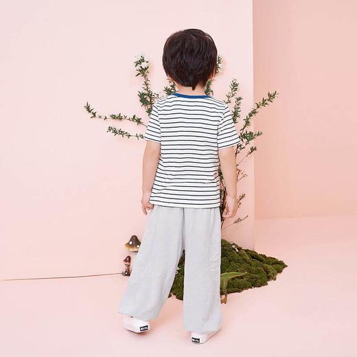 英氏儿童T恤条纹圆领套衣宝宝短袖休闲上衣 春夏新款YRTCJ21229A 商品图1