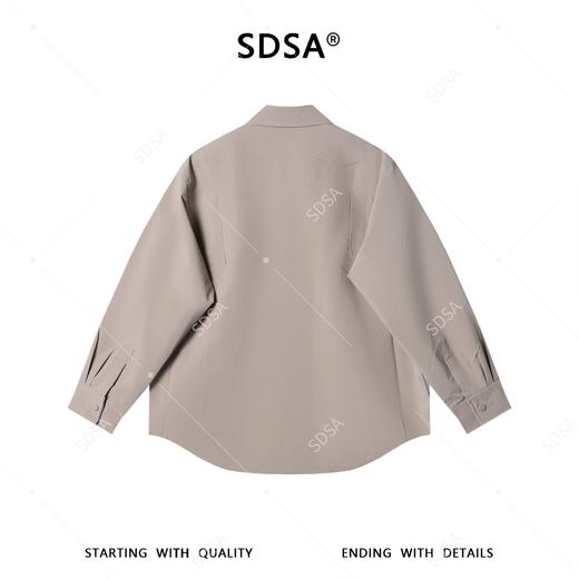 SDSA男装2026新款高贵轻奢简约抽象人脸印花按扣衬衫百搭高级感 商品图4