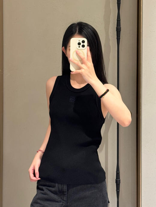 罗意威 新款 螺纹刺绣背心 黑色（MM） 商品图0