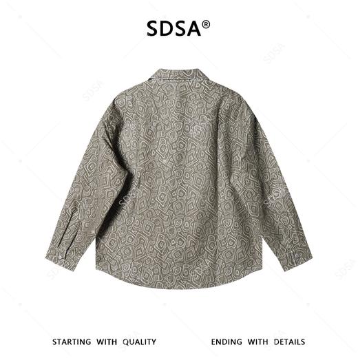 SDSA男装2026新款高贵轻奢时尚简约几何图案设计长袖衬衫百搭时尚 商品图4
