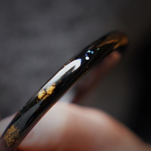 【黑金福禄、沉华大漆手镯】圆镯8mm金箔、葫芦螺细经典搭配国风 商品图3