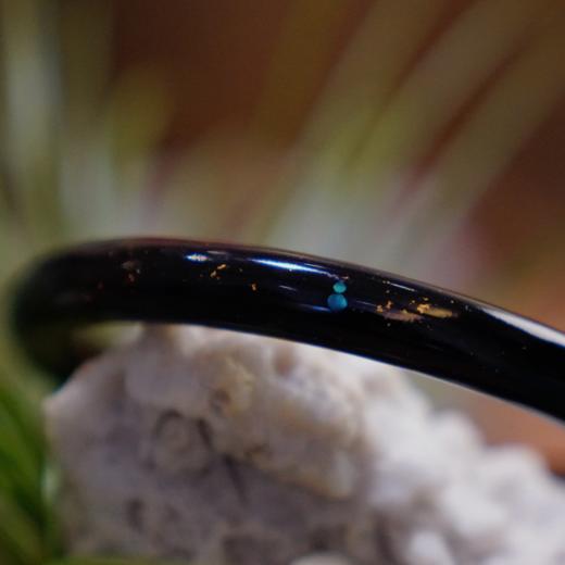 【黑金福禄、沉华大漆手镯】圆镯8mm金箔、葫芦螺细经典搭配国风 商品图2