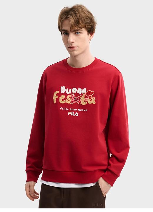 ILA马上起飞抓马卫衣斐乐情侣套头卫衣26春新年男女同款红色上衣 商品图1