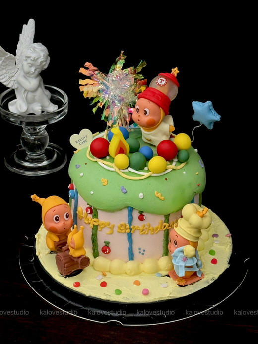 五彩缤纷可爱星星人女孩女生可爱蛋糕 商品图0