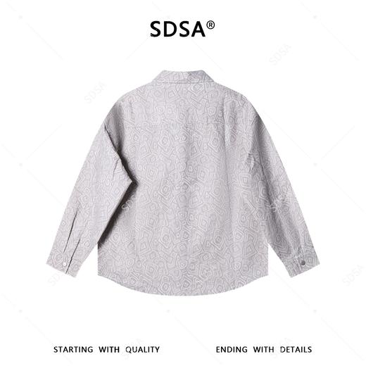SDSA男装2026新款高贵轻奢时尚简约几何图案设计长袖衬衫百搭时尚 商品图4