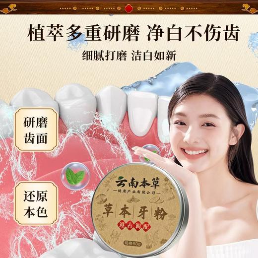 草本牙粉 植物配方去渍白牙草本固齿牙粉青盐去黄深层清洁 商品图2