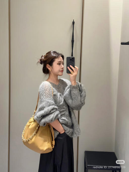 37-1 排他性独家圆正 lew粗针手勾徽标廓形套头衫 商品图7