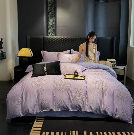 【天丝金枝玉叶四件套】 面料高支高密 柔韧亮泽手感宛如珍珠般顺滑垂坠 雅致柔和 商品图1