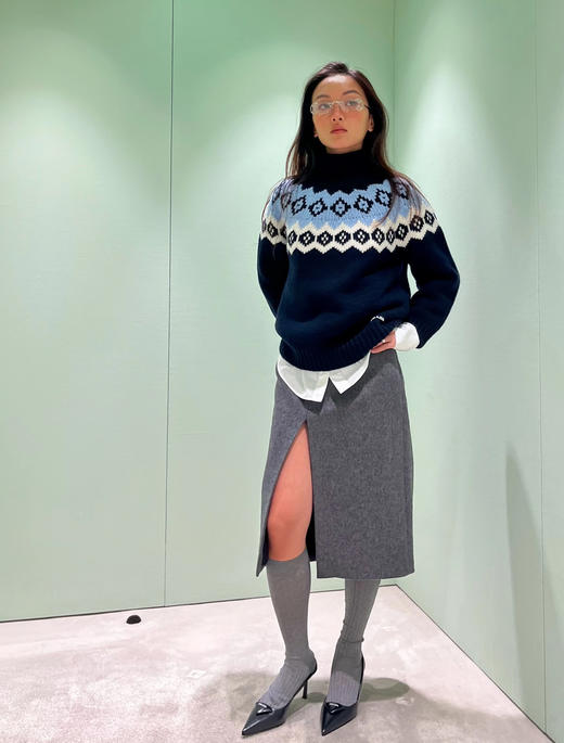 普拉达 新品 费尔岛高领针织衫（MM） 商品图0