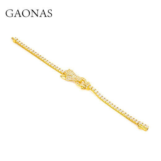 GAONAS高纳仕 龙马时尚贵气金色豪镶手链11920SGO 商品图1