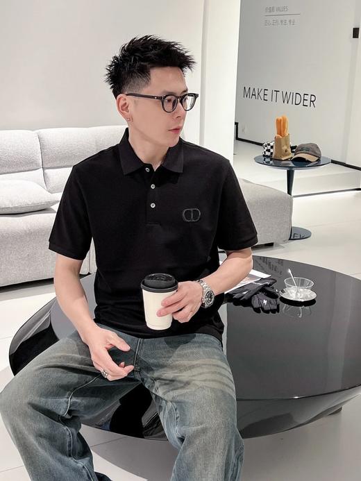 迪奥 25SS 胸前刺绣字母POLO衫 男女同款 黑色（DY） 商品图2