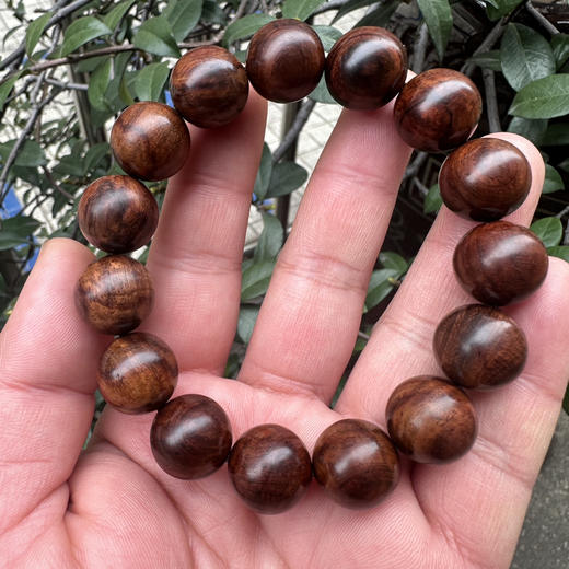 【青山特惠】1.5*15颗海黄紫油梨老料手串 h15 商品图0