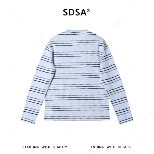 26021SDSA男装2026新款高贵轻奢韩版复古条纹长袖T恤圆领宽松百搭上衣 商品图5