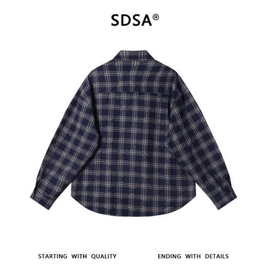 SDSA男装2026新款高贵轻奢韩版休闲格子菱形长袖衬衫百搭休闲衬衣 商品图4