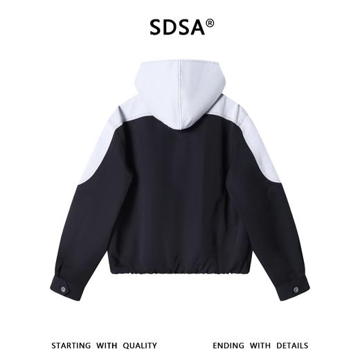 SDSA男装2026新款高贵轻奢韩版拼接假两件连帽夹克外套百搭宽松 商品图4