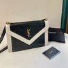 YSL Gaby 菱格纹 黑白 小羊皮 信封 链条包 商品缩略图0
