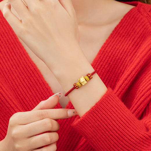 十二生肖足银999编织红色手绳轻奢高级感本命年手饰ins风马年手链S0175 商品图1