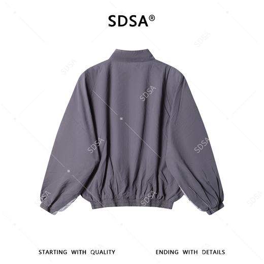 SDSA男装2026新款高贵轻奢韩版双面撞色褶皱肌理立领夹克百搭宽松 商品图4
