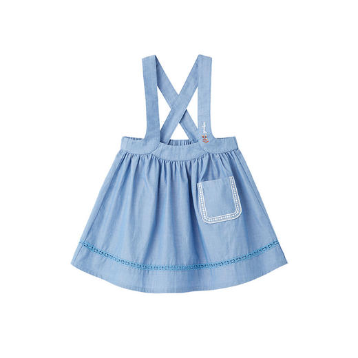英氏女宝纯棉背带裙子牛仔女童吊带裙秋季新品YRLDJ32129A 商品图4