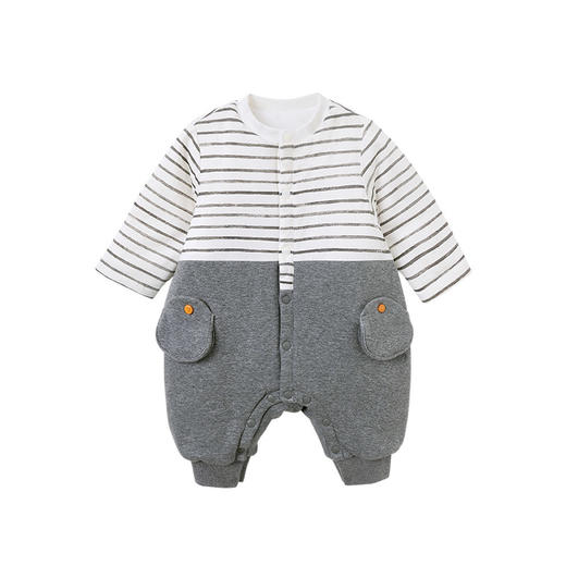 英氏婴儿夹棉加厚保暖连体衣男宝宝哈衣YRHAJ41297A 商品图4