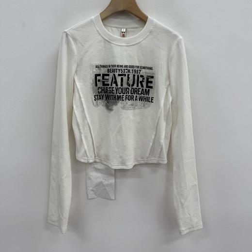 （无吊牌）NC圆领字母印花长袖T恤51010（白）秋季253020510321 商品图0