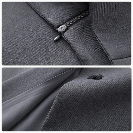 「自」全新升级【铂金会员146/天猫199/差价53】(13349)洛诗琳新款植绒西装半身裙2026春季设计感中长直筒开叉裙 商品图3