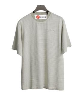 中性款棉质条纹短袖T恤lv007