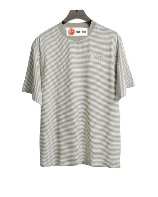 中性款棉质条纹短袖T恤lv007 商品图0