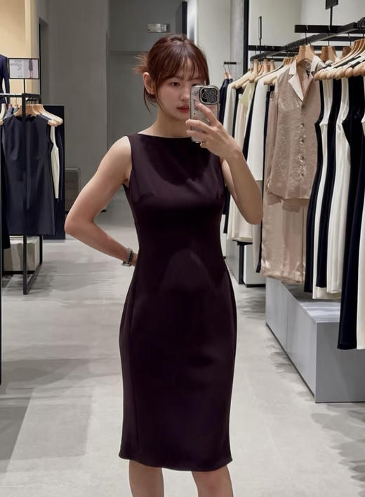 37-3 圆正限量 TH自在无界 垂坠三醋酸 修身无袖连衣裙 超气质鱼尾裙 商品图5