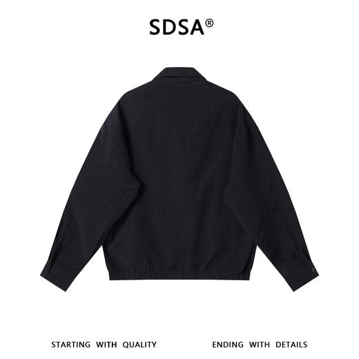 SDSA男装2026新款高贵轻奢韩版简约纯色暗纹褶皱衬衫百搭衬衣外套 商品图4